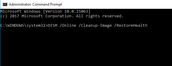 run DISM /Online /Cleanup-Image /RestoreHealth command