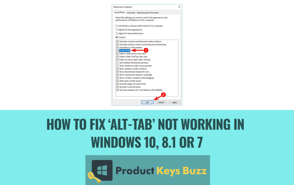 alt tab not switching windows 10