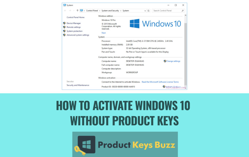 How to Activate Windows 10 Without Product Keys