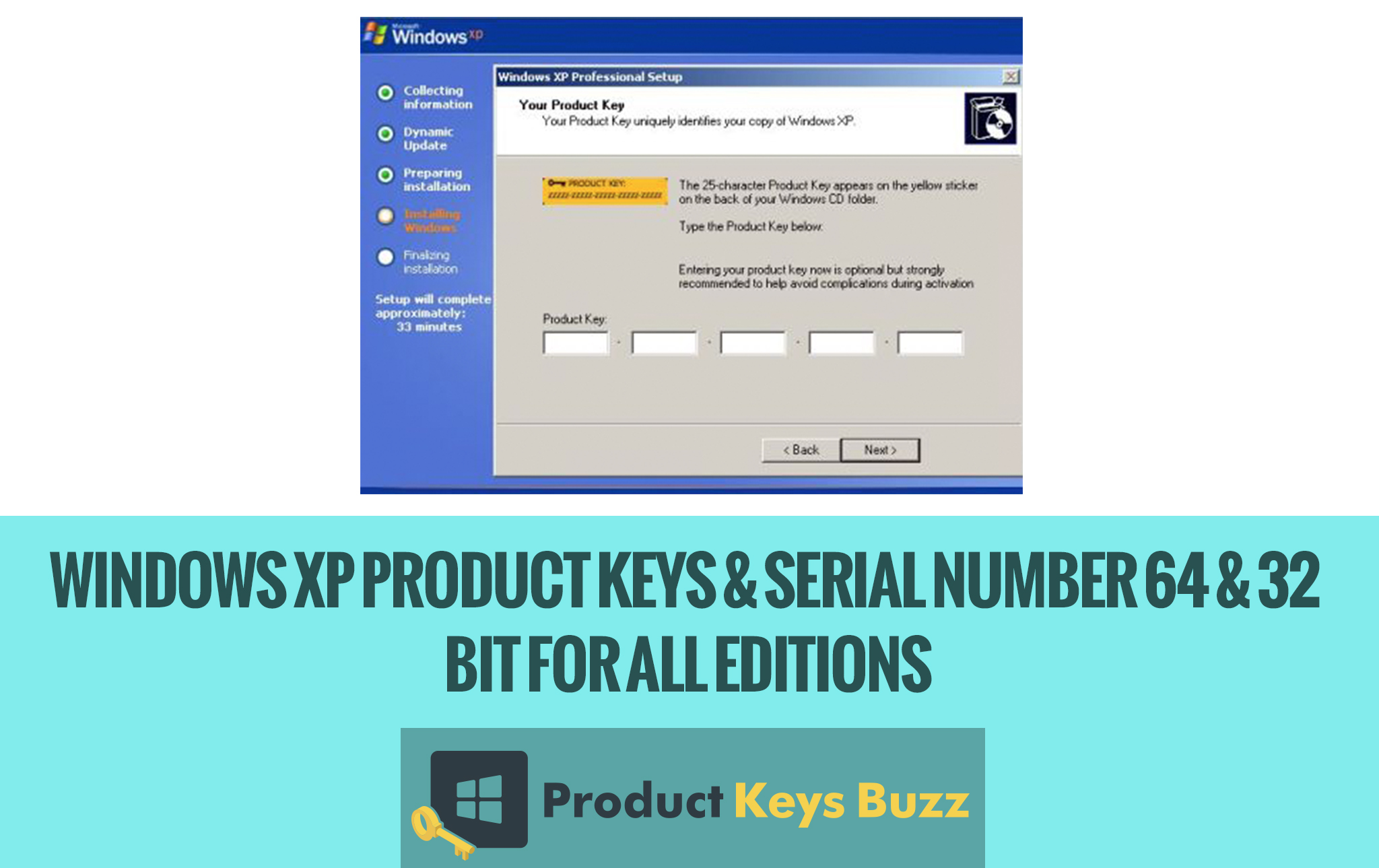 Working Windows Xp Product Keys Serial Number 64 32 Bit For