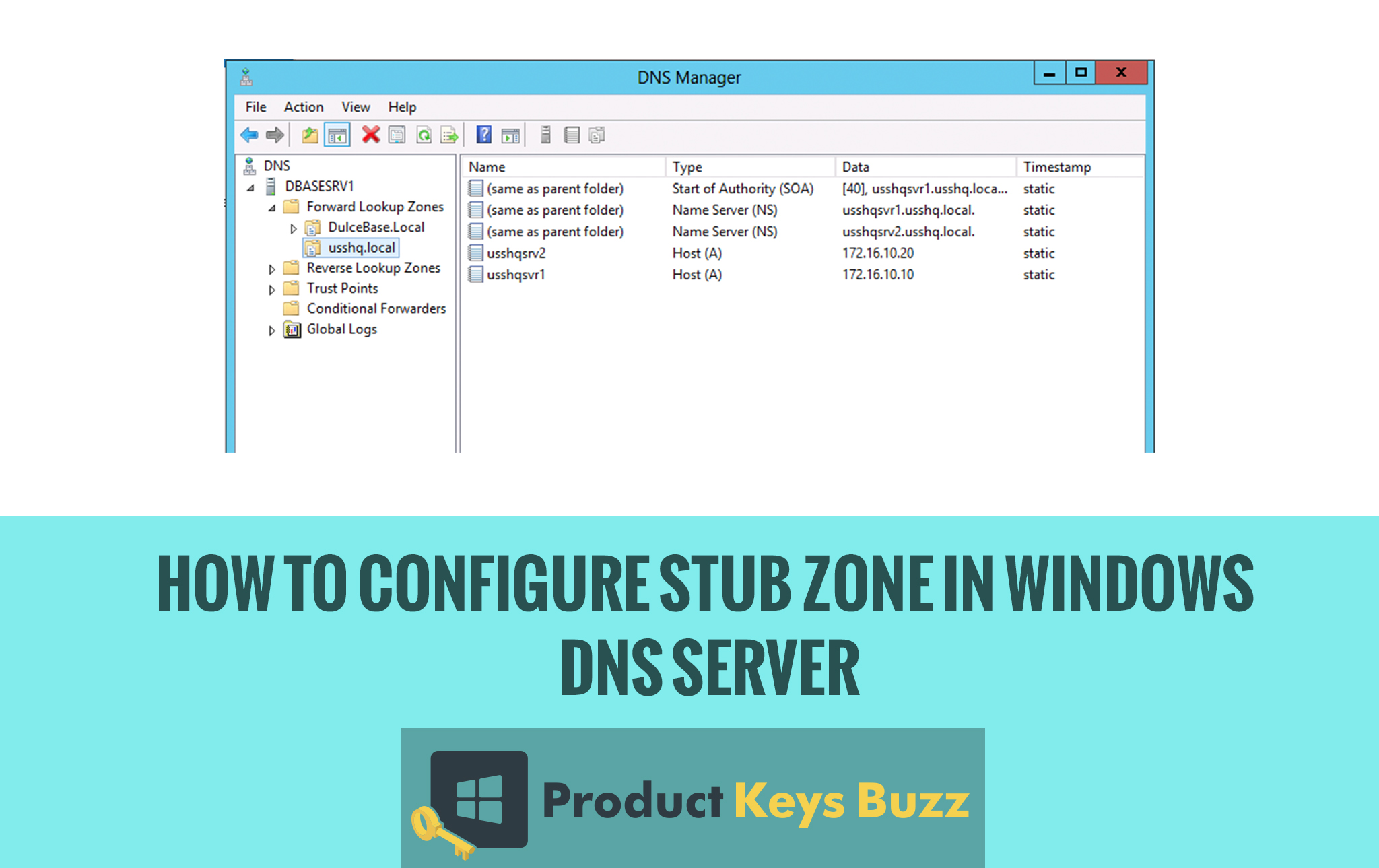 How to Configure Stub Zone in Windows DNS Server