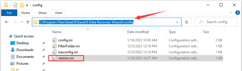 Access the installation folder of Data Recovery Wizard