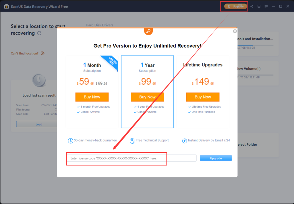 Upgrade EaseUS Data Recovery