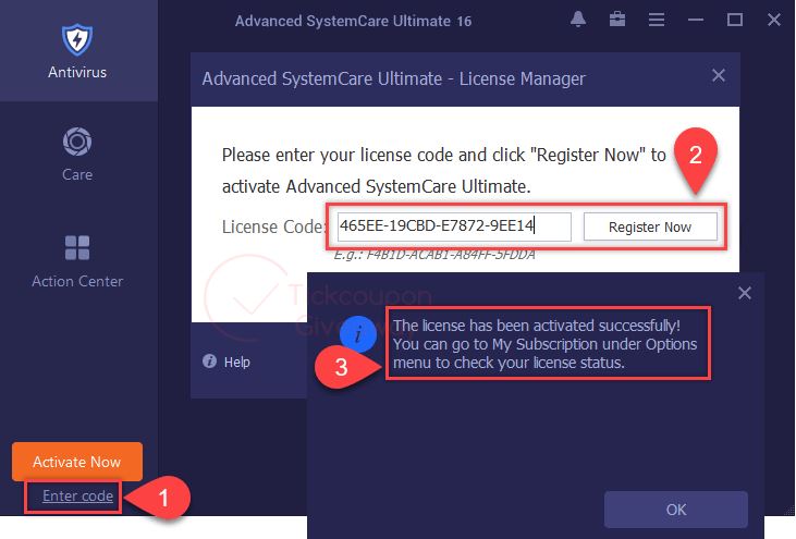 Use your license key to register the software