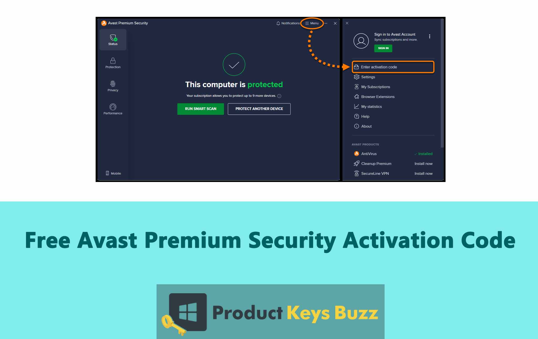 free avast premium security activation code